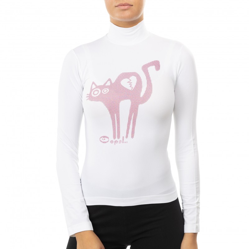 T-shirt with a “Cat” print...