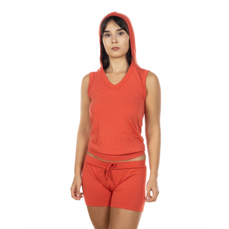 Canotta con cappuccio Arancio